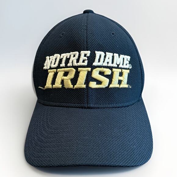 Adidas Mens Navy NCAA Notre Dame Fighting Irish Adjustable Strapback Hat Cap - Picture 1 of 9